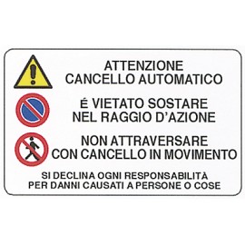 CARTELLO 'CANCELLO AUTOMATICO'