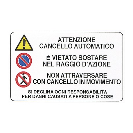 CARTELLO 'CANCELLO AUTOMATICO'