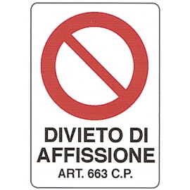 CARTELLO 'DIVIETO DI AFFISSIONE'