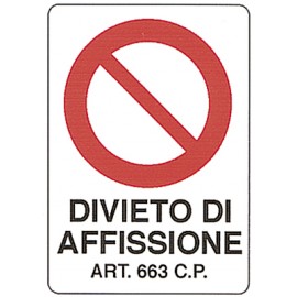CARTELLO 'DIVIETO DI AFFISSIONE'