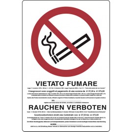 CARTELLO 'VIETATO FUMARE LEGGE 2005'