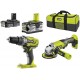 KIT TRAPANO + SMERIGLIATRICE RYOBI