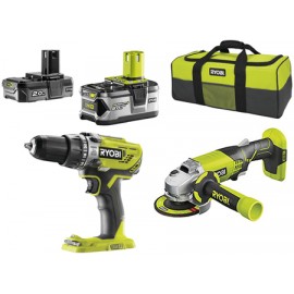 KIT TRAPANO + SMERIGLIATRICE RYOBI