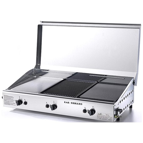 PLANCHA TRIO INOX CON COPERCHIO