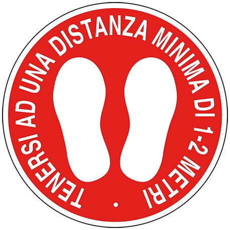 ADESIVO DISTANZA MINIMA DI 1-2 METRI