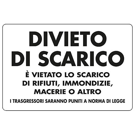 CARTELLO 'DIVIETO DI SCARICO'