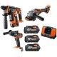 KIT TASSELLATORE + TRAPANO + SMERIGLIATRICE 18V